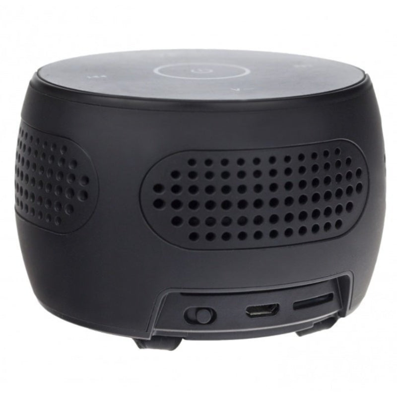 Bluetooth speaker hidden camera side view