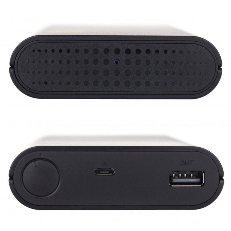 Power bank spy camera front and back view